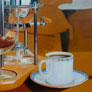Ángel Roa, «Sabor a café», óleo sobre tela, 2013.