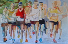 J.D. Santarelli, «Maratón», óleo sobre tela, 2016.