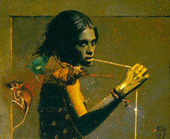 Arturo Rivera, «El hilo», óleo sobre tela, 2005.