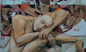 Francisco Navarro Méndez, «Letargo», detalle, óleo sobre tela, 2009.