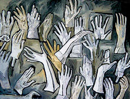 Josefina Jordán, «Echame una mano», óleo sobre tela, 2009.