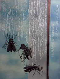 Margarita Henry Barrios,<br< «Aedes aegypti», óleo sobre tela, 2018.