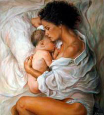 Dorian Flores, «Maternidad», óleo sobre tela, 2009.