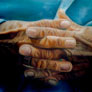 Martha Angélica Báez Enríquez,<b> «Manos de mi abuela», óleo sobre tela, 2010.