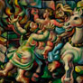 Mario Carreño, «Fuego en batey», óleo sobre tela.