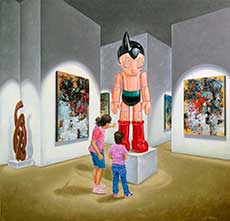 Jaime Abril, «Astro Boy», óleo sobre tela, 2011.