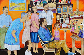 Juan Manuel Rocha «Kinkin en su estudio», óleo sobre tela, 2013.