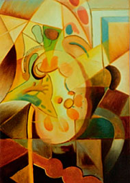 Alvin Oswaldo Grimaldos Rodríguez, «Diálisis», óleo sobre tela.