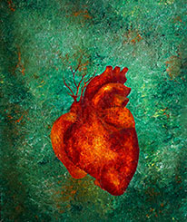 Mauricio Silerio, «Amor y diablo», óleo sobre tela, 2018.