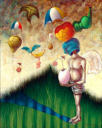 Ulises Bretaña Hevia, «El camino del ángel», óleo sobre tela, 2009.