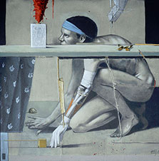 Arturo Rivera, «AH1N1», óleo sobre tela, 2009.