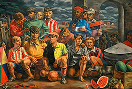 Antonio Berni, «Club Atlético Nueva Chicago», óleo sobre tela, 1937.