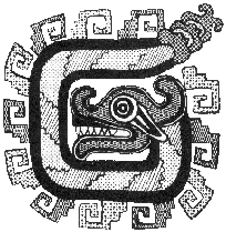 Representación de la víbora de cascabel en una pintura de Teotihuacán.