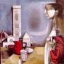 Enrique Grau, «Desayuno en Florencia», óleo sobre tela, 1955.