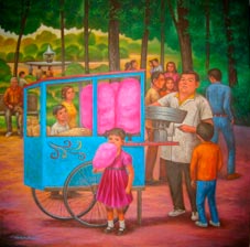 Carlos Orduña Barrera, «Un domingo en el parque», óleo sobre tela, 2008.