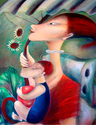 Gerardo de la Llera Suarez, «Materna», acrílico sobre tela, 2011.