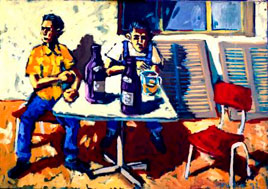 Javier Arturo Molina Henríquez, «Frente a la playa» óleo sobre tela, 2009.