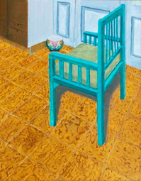 Alma Werner Ferrer, «Silla verde», óleo sobre hardboard, 1999.