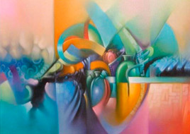Jenrry Soto Dextre, «Basijas ocultas», óleo sobre tela, 2007.