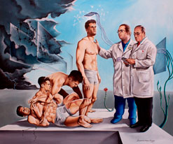 Eduardo Urbano Merino, «Epilepsia, dejando detras la pesadilla», óleo sobre tela, 2013.