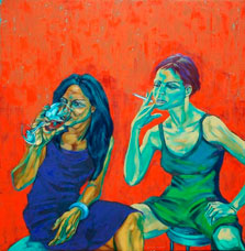 Harold López Muñoz, «Rojo veneciano», óleo sobre tela, 2010.