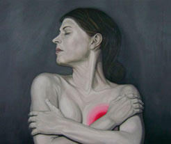 Ángel Leija, «Mi corazón», detalle, óleo sobre tela, 2013.