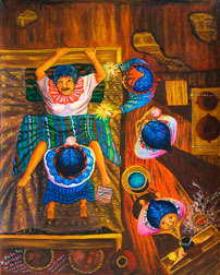 Juan Fermín González Morales, «Nacen gemelos», óleo sobre tela, 2005.