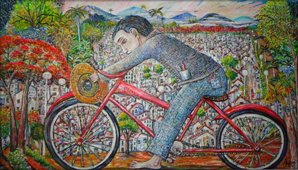 Amado Gonzalez Cordero, «Niño de pueblo», óleo sobre tela, 2014.