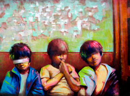 Noé Martin Chávez López,«Tres», óleo sobre tela, 2007.