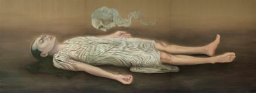 Dante Horoiwa, «Caja abierta», acrílico sobre tela, 2014.