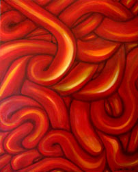 Jacinto Gonzales Gasque, «Lazos candentes», óleo sobre tela, 2011.