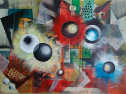 Marcelo González, «Espacios y formas», óleo sobre tela.