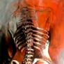 Alesia Lund Paz, «Huesos 1», detalle, óleo sobre tela, 2011.