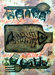 Ronald Espinosa Nieto, «Mensaje en una botella», acrílico sobre tela, 2007.