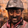 Iván M. Castillo Arenas, «Minero», óleo sobre tela, 2012.