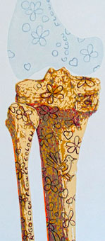 Lopa Avila, «A flor de hueso», detalle, óleo sobre tela, 2013.