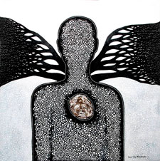 Jorge Llamos Gonzales, «Ícaro», acrílico sobre tela, 2010.