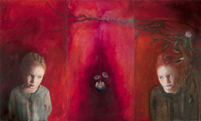Ana Fuentes, «Triptico», óleo sobre tela.