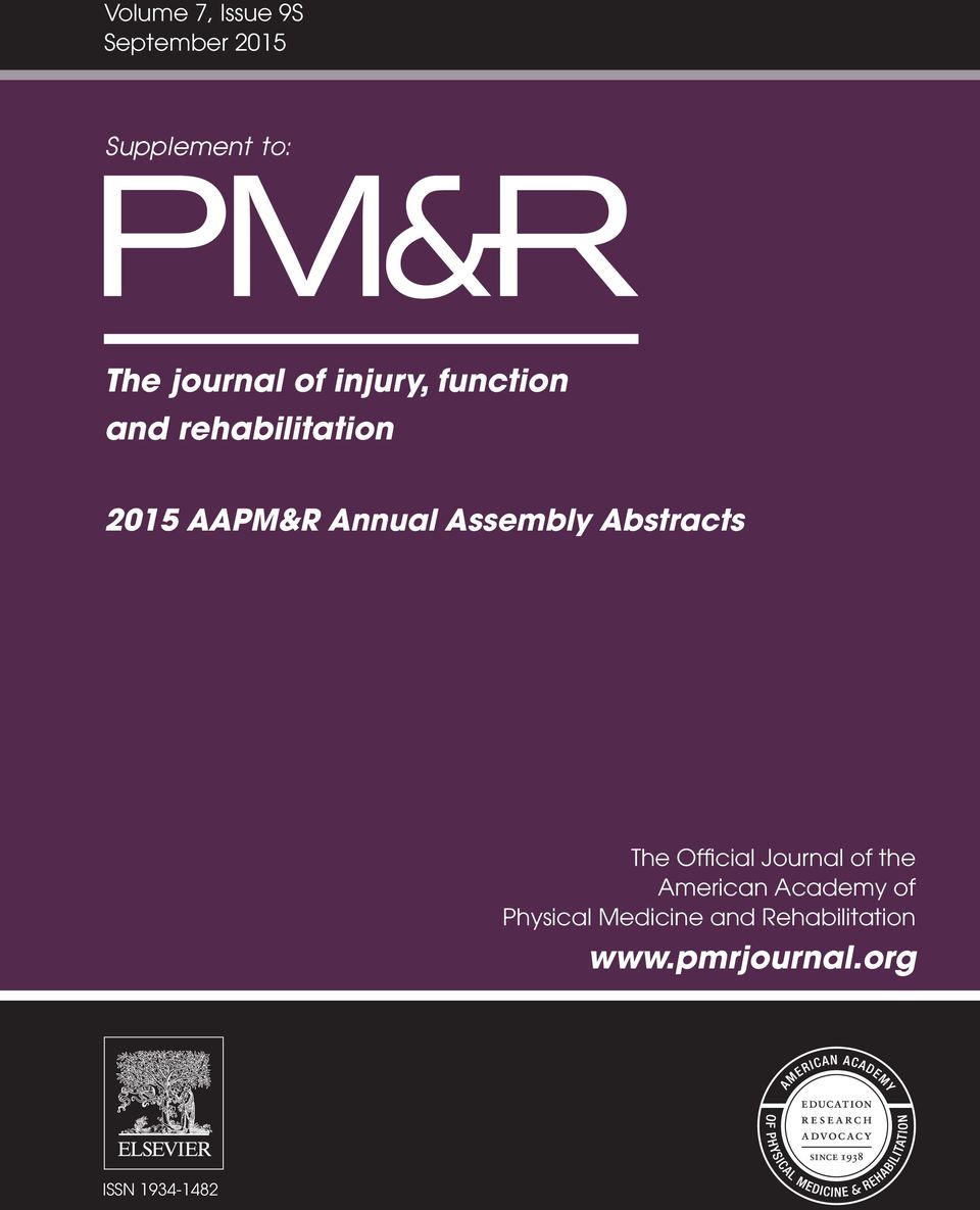 PM & R : the journal of injury, function, and rehabilitation